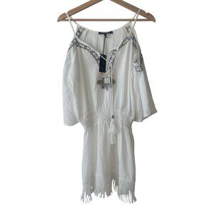 Romeo + Juliet Couture White Cold Shoulder Swim coverup dress Size M